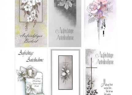 Trauerkarten Set 21x11cm mit Umschlägen, Verschiedene Motive – Einfühlsam Gestaltet TK Gruppe® Grosshandel 