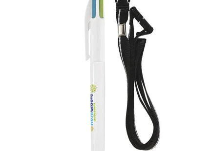 Trendiger BIC 4-Farben Fashion Kugelschreiber mit Lanyard TK Gruppe® Grosshandel 