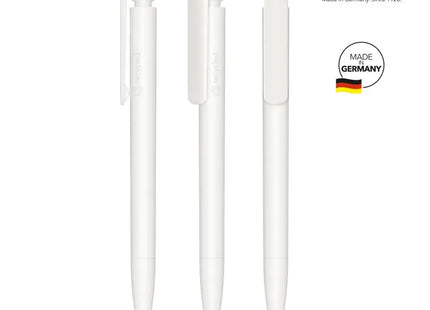 Trento Matt Recycled Druckkugelschreiber - Weiß Umweltfreundlicher Stift mit mattem Finish TK Gruppe® Grosshandel 