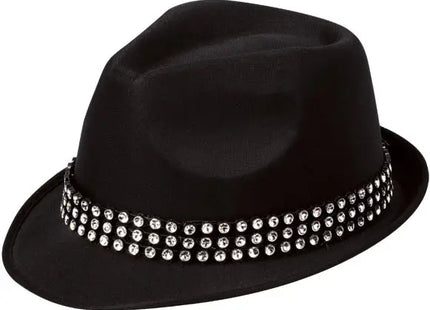 Trilby-Hut für Erwachsene mit Edelsteinen | Stilvoll verzierter Modehut TK Gruppe® Grosshandel 
