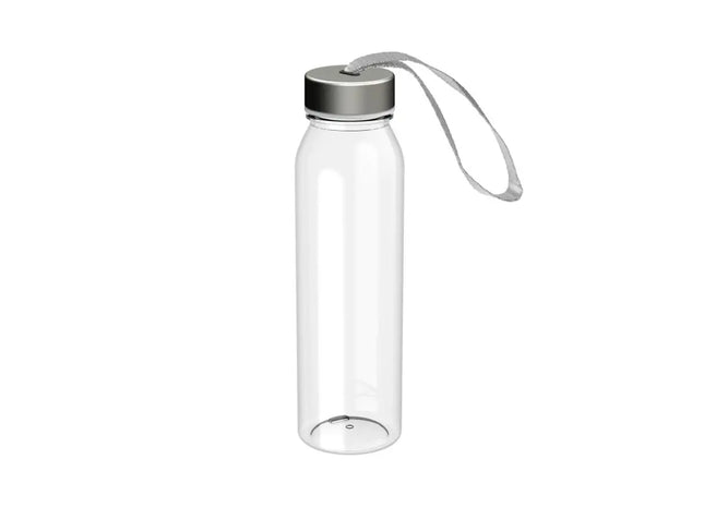 Trinkflasche Active Pure, 650 ml - Transparente Flasche mit silbernem Deckel für Sport und Freizeit TK Gruppe® Grosshandel 
