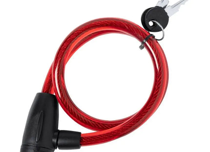 Triyo Fahrradschloss - rot & schwarz Robustes und sicheres Kabelschloss TK Gruppe® Grosshandel 