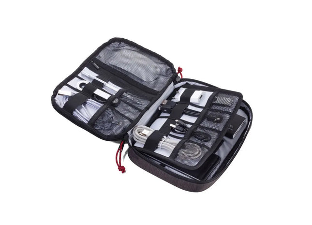 Troika BUSINESS TECH POUCH Kabeltasche – Anthrazit & Schwarz, für Technikzubehör TK Gruppe® Grosshandel 