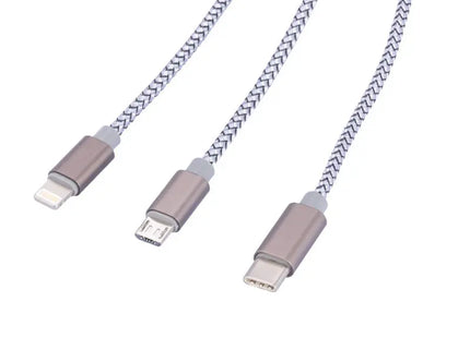 Troika DREIZACK Ladekabel - Multifunktional in Grau TK Gruppe® Grosshandel 