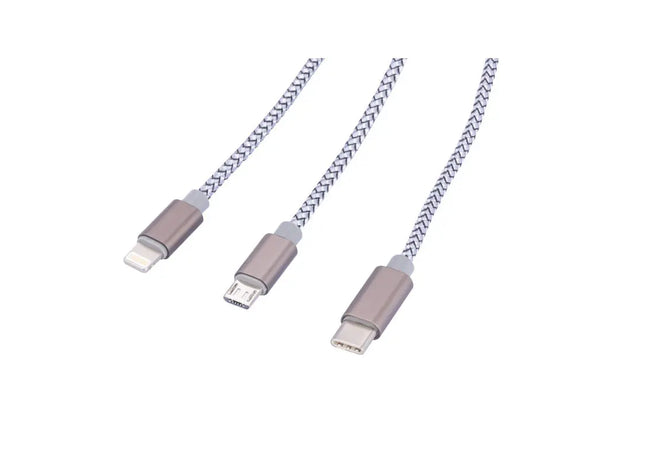 Troika DREIZACK Ladekabel - Multifunktional in Grau TK Gruppe® Grosshandel 