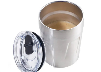 Troika Thermo-Becher ESPRESSO DOPPIO – Stilvoller silberner Isolierbecher TK Gruppe® Grosshandel 