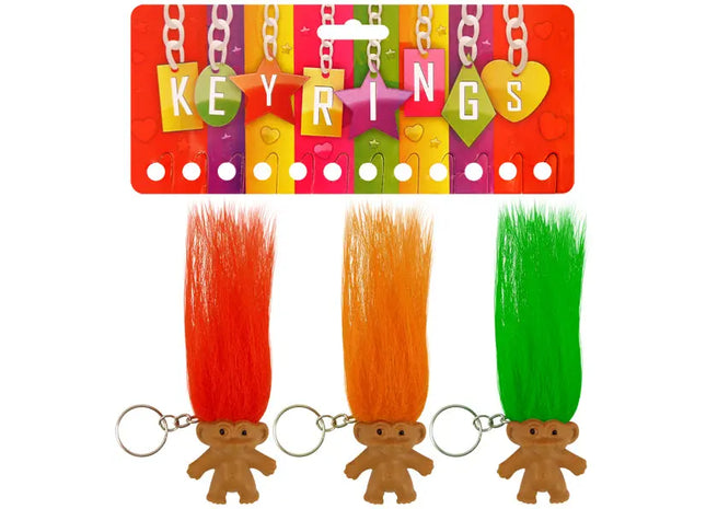 Trollpuppen mit Haaren, 3,5 cm, Set mit 3 verschiedenen Farben – Minifiguren zum Sammeln TK Gruppe® Grosshandel 