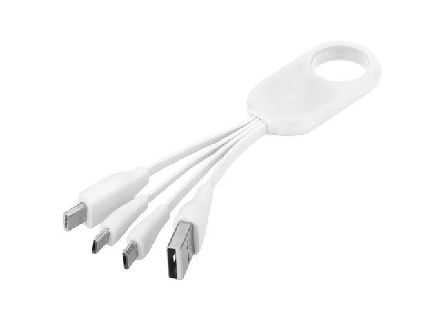 Troup 4-in-1 Ladekabel mit Typ-C Spitze - Vielseitig, Weiß TK Gruppe® Grosshandel 