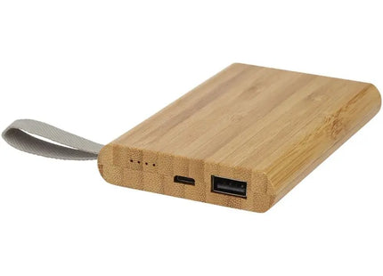 Tulda 5000mAh Natürliche Bambus Powerbank - Öko-Freundlich, Naturfarben TK Gruppe® Grosshandel 