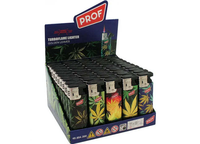 Turbo-Feuerzeug 'Golden Leaves' mit Schiebedeckel, inklusive Display TK Gruppe® Grosshandel 