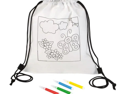 Turnbeutel zum Bemalen COLOURFUL HOBBY - Weiß, Kreativset für Kinder TK Gruppe® Grosshandel 