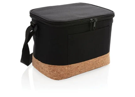 Two-Tone Kühltasche mit Korkdetails - Schwarz, Isolierte Picknicktasche, Stilvoll und Praktisch TK Gruppe® Grosshandel 