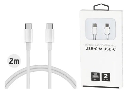 USB-C zu USB-C Ladekabel, 2 Meter – Schnelles Laden und Datenübertragung TK Gruppe® Grosshandel 