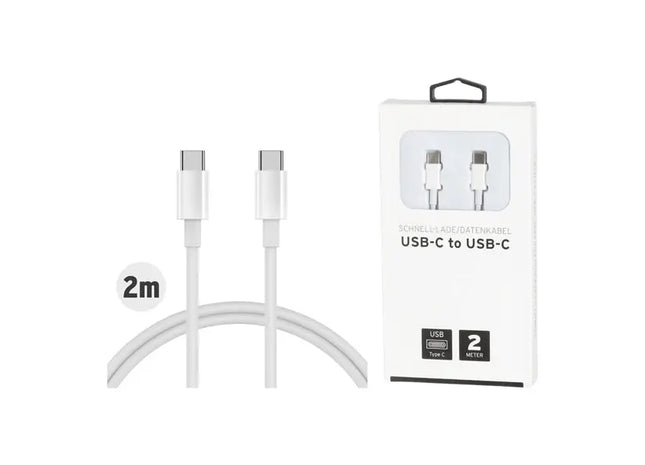 USB-C zu USB-C Ladekabel, 2 Meter – Schnelles Laden und Datenübertragung TK Gruppe® Grosshandel 