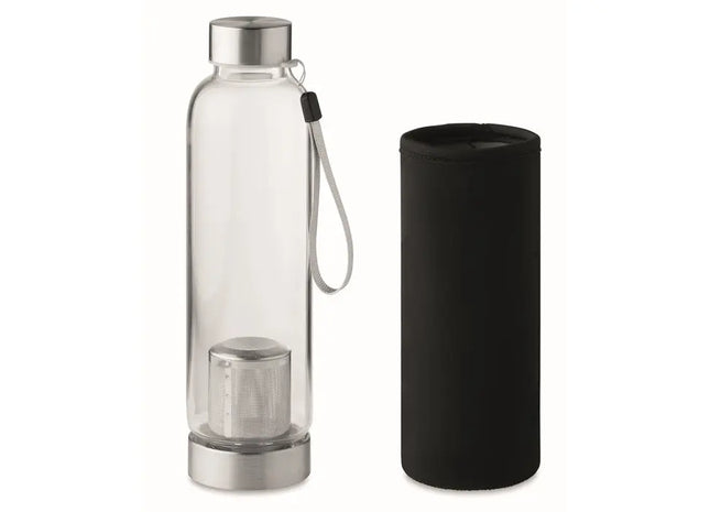UTAH TEA Schwarze Glas-Trinkflasche 500 ml, Einwandig & Stilvoll TK Gruppe® Grosshandel