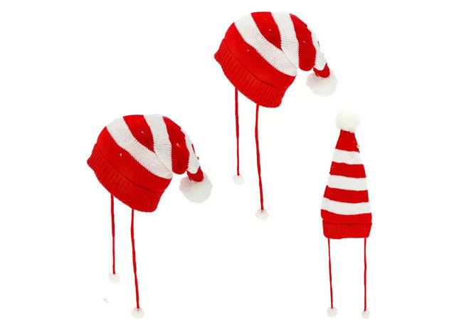Überdimensionierte LED Weihnachtsmütze mit Bommel, Festliches Leucht-Accessoire - TK Gruppe® Grosshandel 