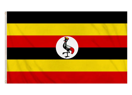 Uganda-Flagge 5 Fuß x 3 Fuß – Nationalflagge aus strapazierfähigem Polyester mit leuchtenden Farben TK Gruppe® Grosshandel 
