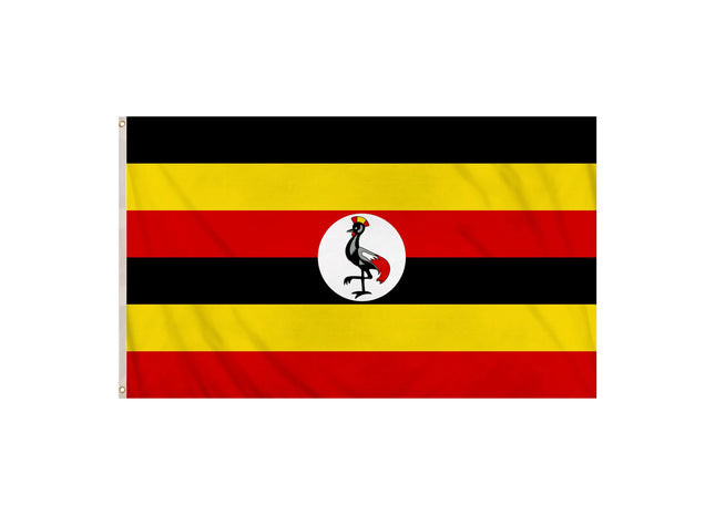 Uganda-Flagge 5 Fuß x 3 Fuß – Nationalflagge aus strapazierfähigem Polyester mit leuchtenden Farben TK Gruppe® Grosshandel 