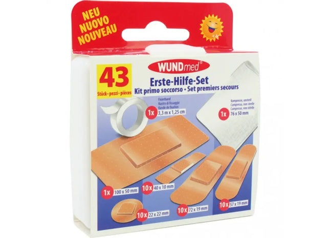 Umfassendes Erste-Hilfe-Set mit 43 Teilen für Wundversorgung, Notfallausrüstung TK Gruppe® Grosshandel 