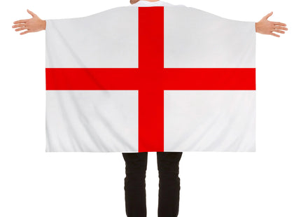 Umhang mit St.-Georgs-Kreuzflagge, 5 Fuß x 3 Fuß – großer britischer patriotischer Umhang für Veranstaltungen und Sport TK Gruppe® Grosshandel 