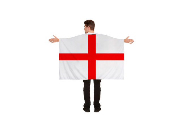 Umhang mit St.-Georgs-Kreuzflagge, 5 Fuß x 3 Fuß – großer britischer patriotischer Umhang für Veranstaltungen und Sport TK Gruppe® Grosshandel 