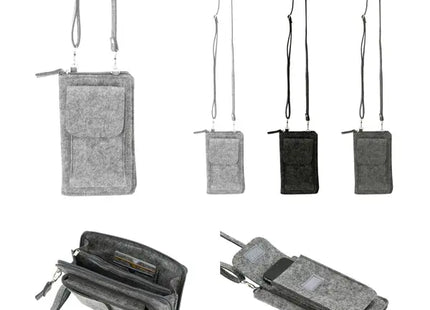 Umhängetasche mit Handyfach, 3er-Set - Geldbörse zum Umhängen TK Gruppe® Grosshandel 