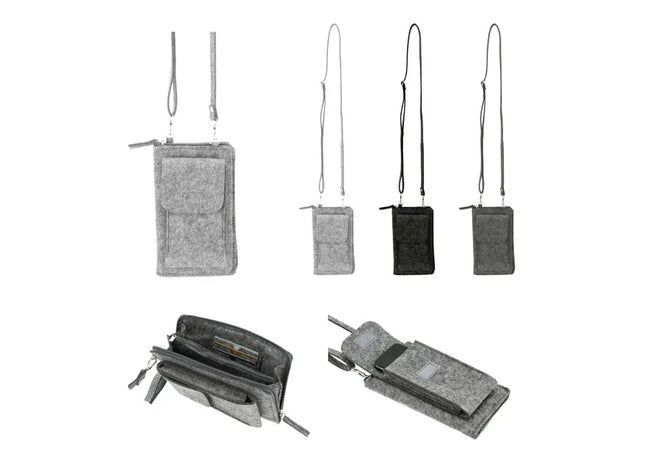 Umhängetasche mit Handyfach, 3er-Set - Geldbörse zum Umhängen TK Gruppe® Grosshandel 