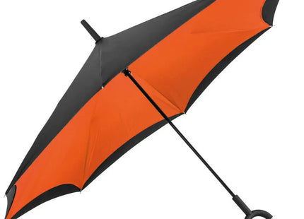 Umklappbarer Regenschirm aus 190T Pongee mit Handgelenkgriff – Orange, Stilvoll & Praktisch TK Gruppe® Grosshandel 