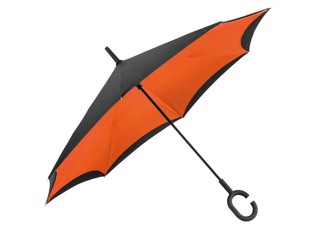 Umklappbarer Regenschirm aus 190T Pongee mit Handgelenkgriff – Orange, Stilvoll & Praktisch TK Gruppe® Grosshandel 