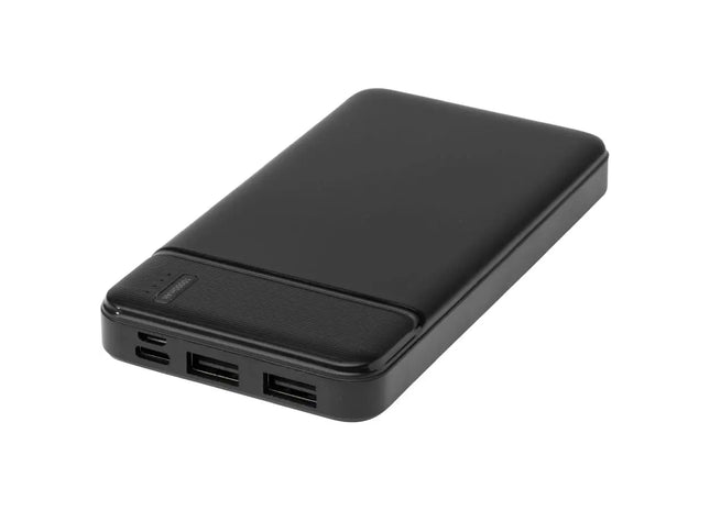 Umweltfreundliche 10.000mAh Powerbank aus recyceltem Kunststoff - Schwarze Loop Mobile Ladegerät TK Gruppe® Grosshandel 