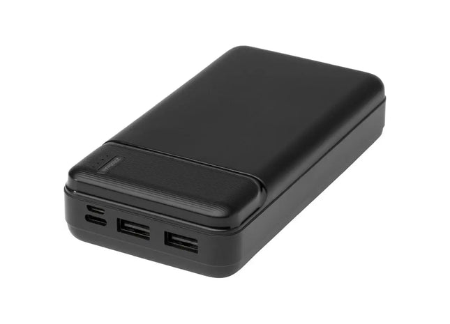 Umweltfreundliche 20.000mAh Powerbank aus recyceltem Kunststoff - Schwarzer Loop Mobile Akku TK Gruppe® Grosshandel 