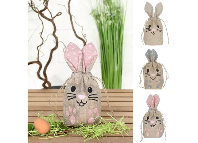 Umweltfreundliche Jute-Hasenbeutel, 3er-Set, ca. 29x16cm – Nachhaltige Aufbewahrung TK Gruppe® Grosshandel 