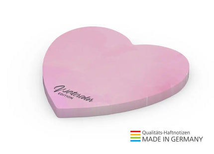 Umweltfreundliche Recycling-Haftnotizen in Herzform mit 4C-Druck - Nachhaltige Notizzettel TK Gruppe® Grosshandel 