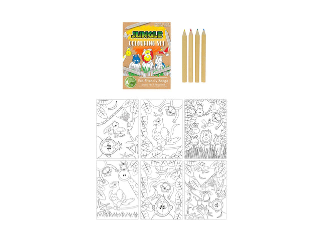 Umweltfreundlicher Malset-Dschungel, A6, 14x10 cm - Öko Farben & Zeichenblock TK Gruppe® Grosshandel 