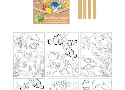 Umweltfreundliches Formenset 'Sealife', A6, 14 x 10 cm - Öko-Freundliche Farben & Zeichenblock TK Gruppe® Grosshandel 