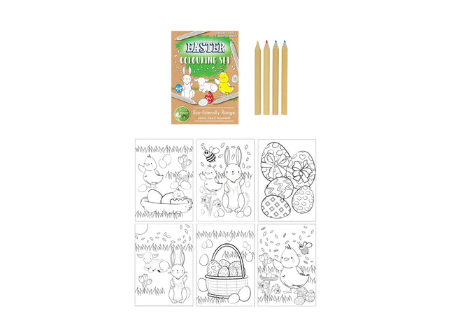 Umweltfreundliches Oster-Malset A6 – 14 x 10 cm, nachhaltiges Bastelset für Kinder TK Gruppe® Grosshandel 