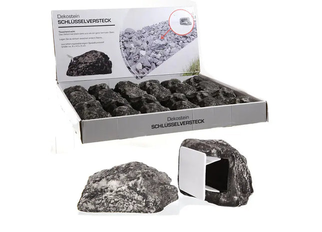 Unauffälliger Schlüsselversteck-Stein, 9 cm, Versteckte Schlüsselaufbewahrung, Wetterfest und Sicher TK Gruppe® Grosshandel 