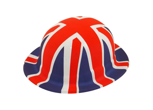 Union Jack Bowlerhut Aus Kunststoff Für Erwachsene - Britische Flaggen Kostümzubehör TK Gruppe® Grosshandel 
