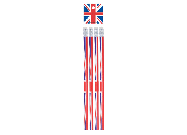 Union Jack Design Bleistift Mit Radiergummi - Britische Flagge Schreibwaren TK Gruppe® Grosshandel 