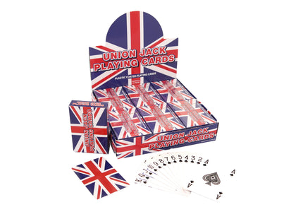 Union Jack Spielkarten, Kunststoffbeschichtet, 9x6 cm, Wasserdicht und langlebig TK Gruppe® Grosshandel 