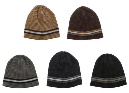 Unisex Mützen mit Streifen, 5er-Pack, Modisch & Vielseitig - 100 Zeichen TK Gruppe® Grosshandel 