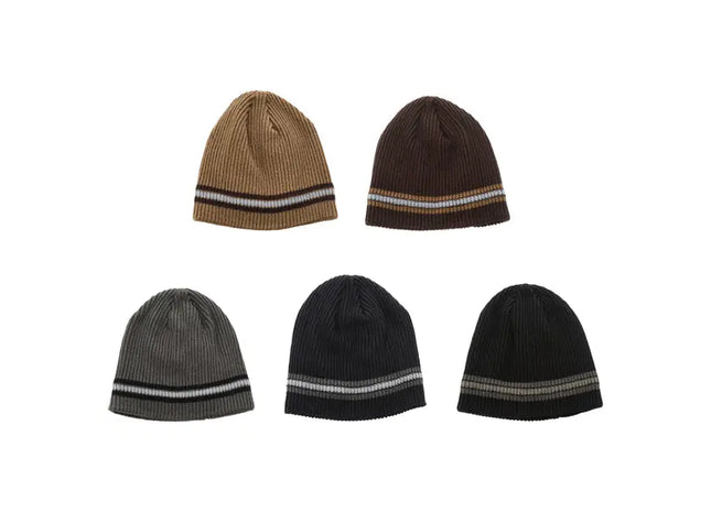 Unisex Mützen mit Streifen, 5er-Pack, Modisch & Vielseitig - 100 Zeichen TK Gruppe® Grosshandel 