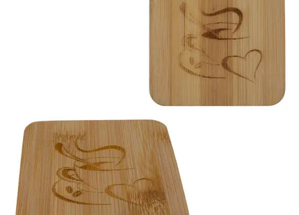 Untersetzer eckig Bambus, 10 cm Durchmesser – Umweltfreundlicher Getränkeuntersetzer TK Gruppe® Grosshandel 