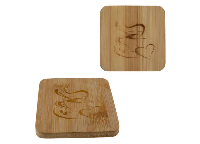 Untersetzer eckig Bambus, 10 cm Durchmesser – Umweltfreundlicher Getränkeuntersetzer TK Gruppe® Grosshandel 