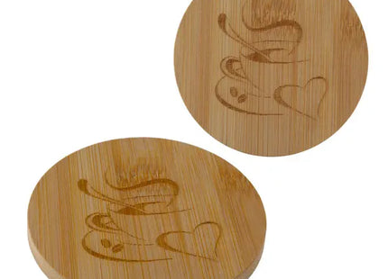 Untersetzer rund Bambus, 10 cm Durchmesser – Umweltfreundlicher Getränkeuntersetzer TK Gruppe® Grosshandel 