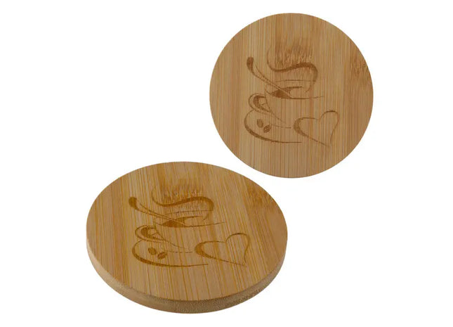 Untersetzer rund Bambus, 10 cm Durchmesser – Umweltfreundlicher Getränkeuntersetzer TK Gruppe® Grosshandel 