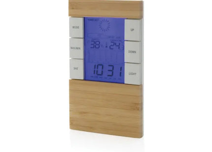 Utah Eco Wetterstation aus RCS-Kunststoff & FSC Bambus - Braun TK Gruppe® Grosshandel 