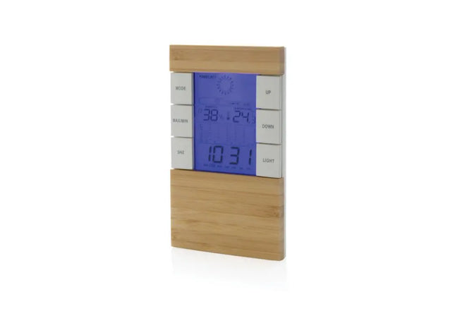 Utah Eco Wetterstation aus RCS-Kunststoff & FSC Bambus - Braun TK Gruppe® Grosshandel 