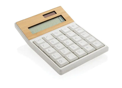 Utah Taschenrechner aus RCS-Kunststoff und Bambus: Öko-Freundlich, Braun TK Gruppe® Grosshandel 