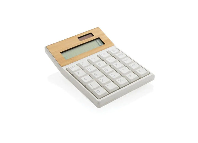 Utah Taschenrechner aus RCS-Kunststoff und Bambus: Öko-Freundlich, Braun TK Gruppe® Grosshandel 